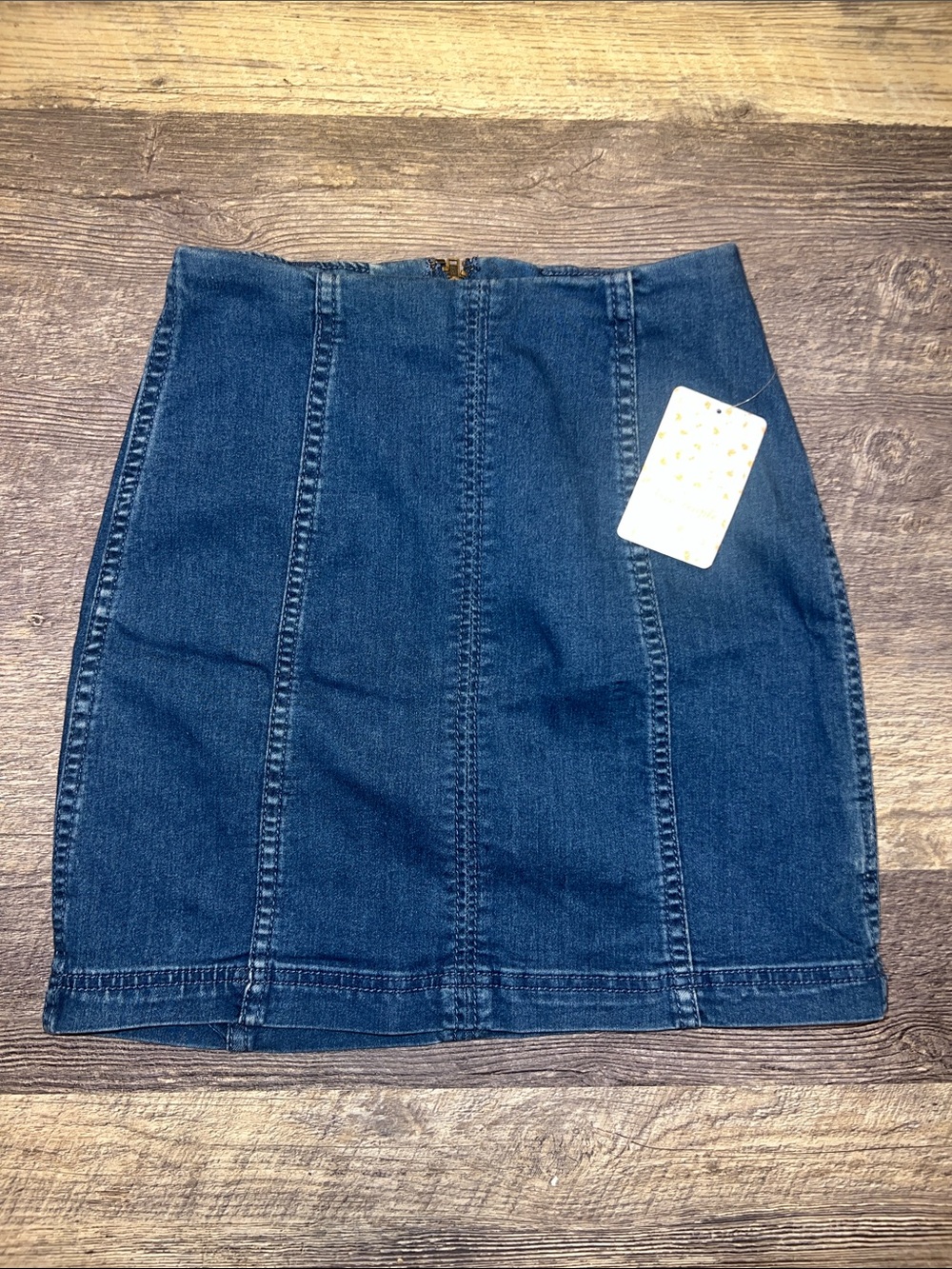 NWT Free People Modern Femme Denim Mini Skirt Nautilus Blue 0